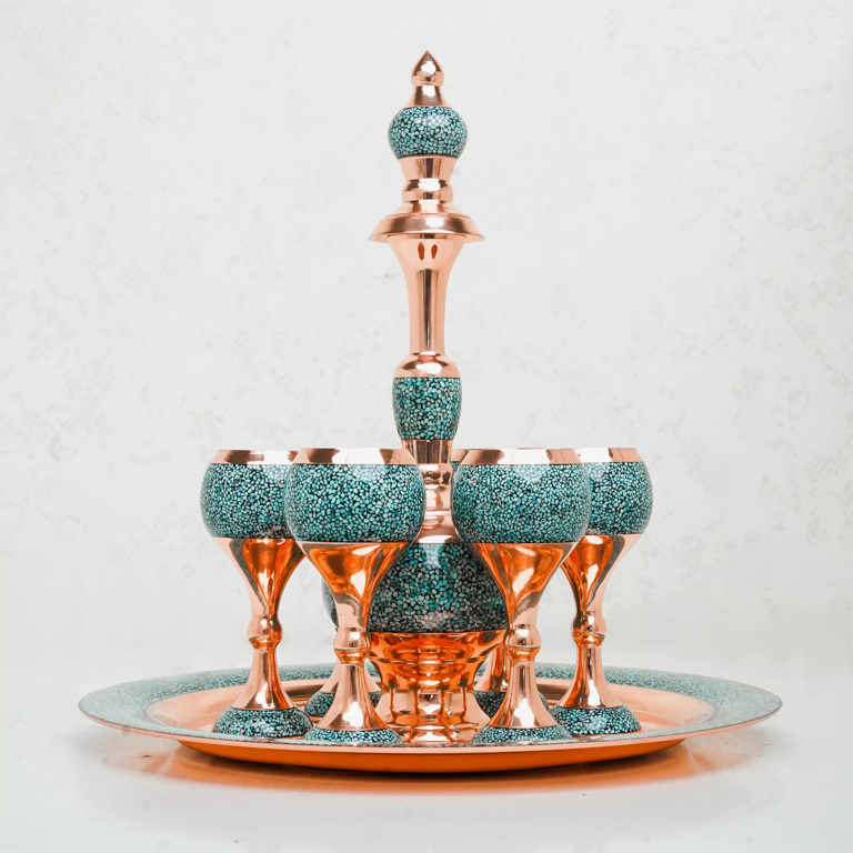 Tattoo turquoise wine service